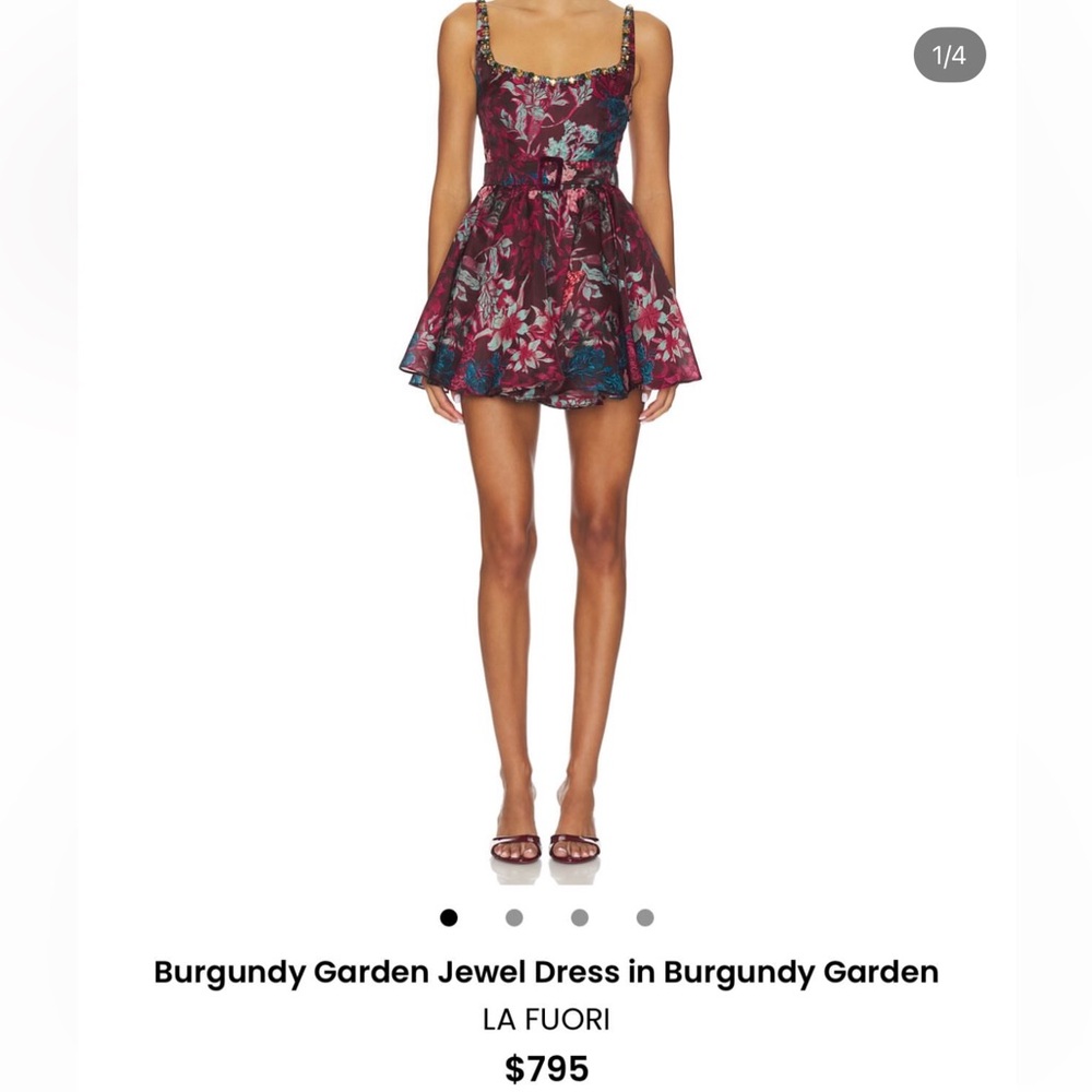 Chic Floral Mini Dress in Burgundy and Teal